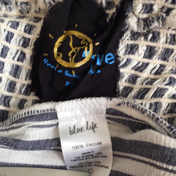 Blue Life Blue/White Straps Bell Sleeves Top - Picture 11 of 11